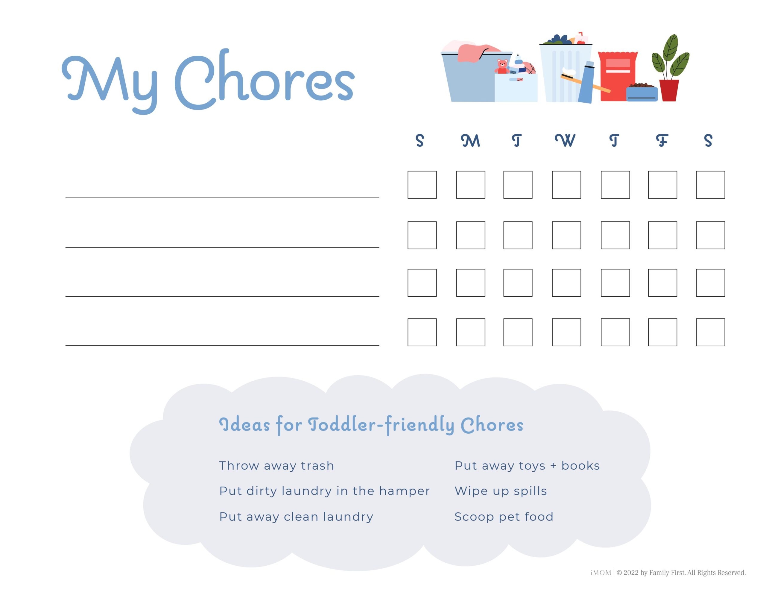 Printable Preschool Chore Chart