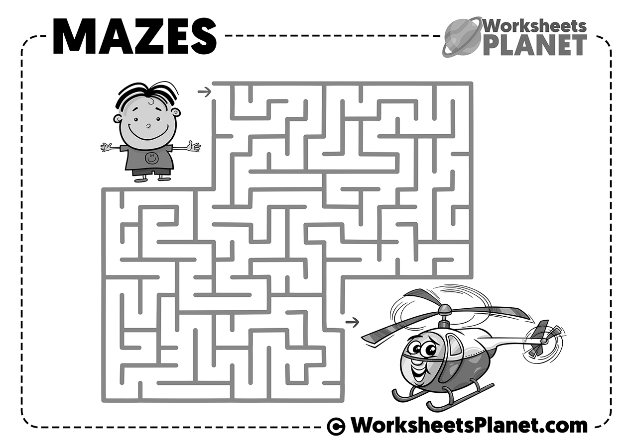 100 Challenging Mazes For Kids Up To 9 Years Old Printable Worksheets Library