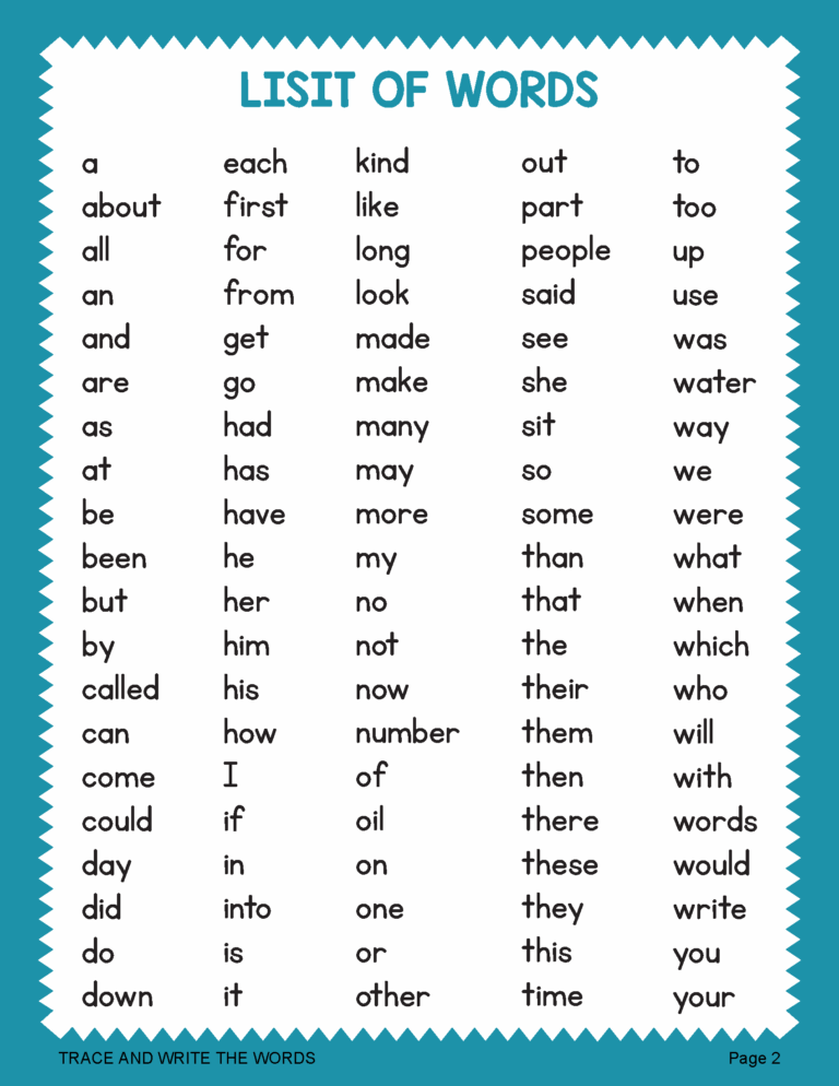 100 Sight Words Reading Writing And Tracing Worksheets Pre K K 1st