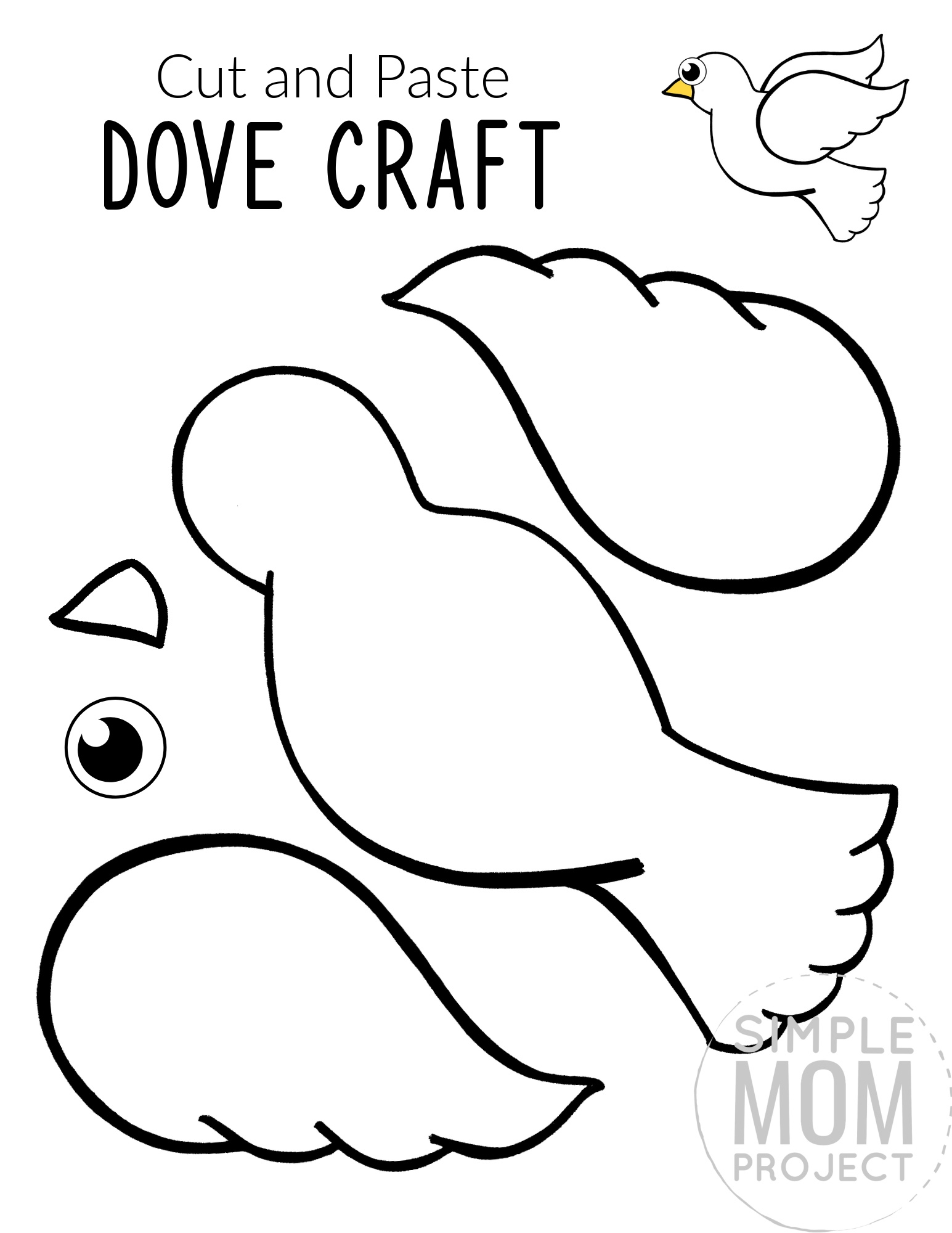15 Black And White Bird Cut And Paste Craft Templates