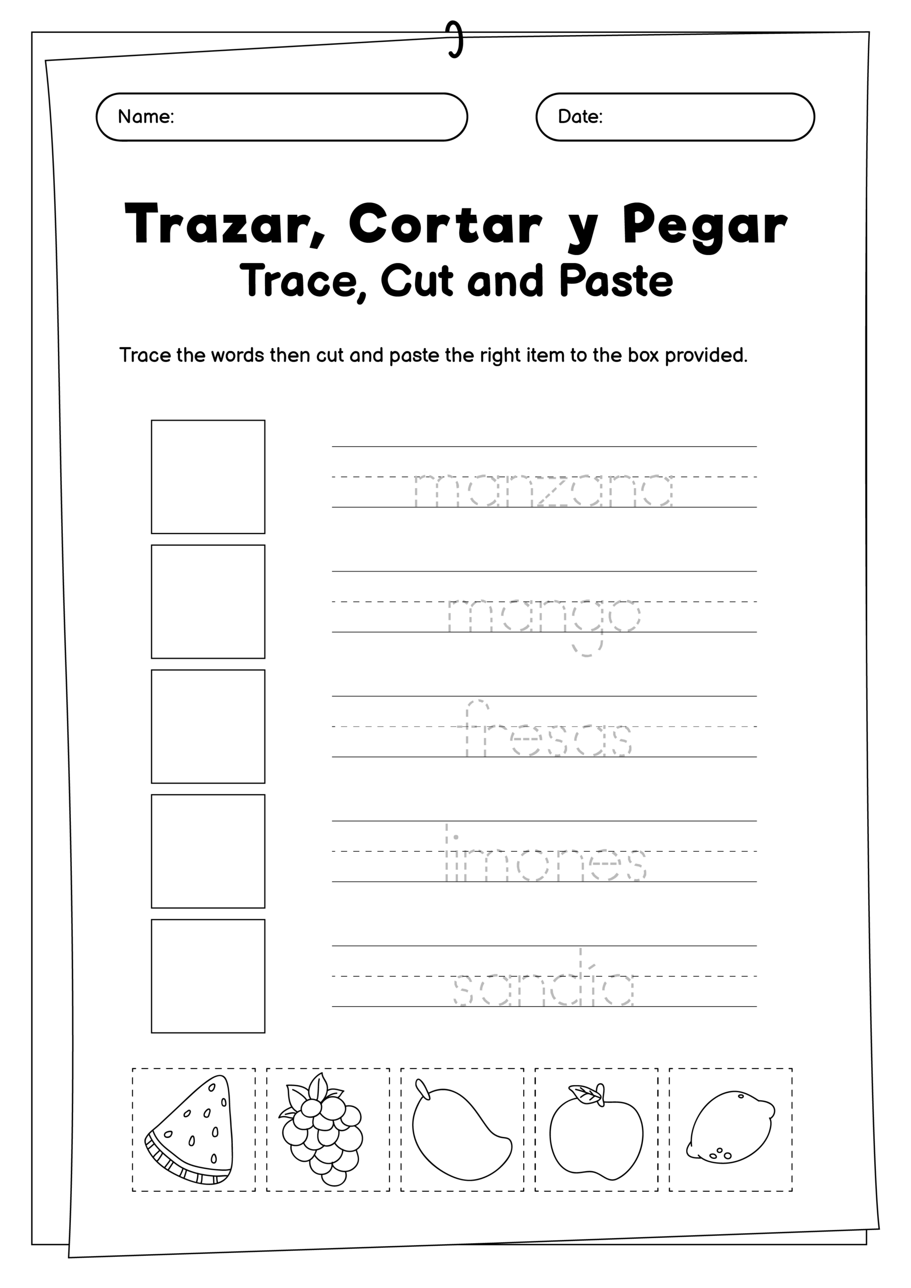 15 First Grade Spanish Worksheets Free PDF At Worksheeto