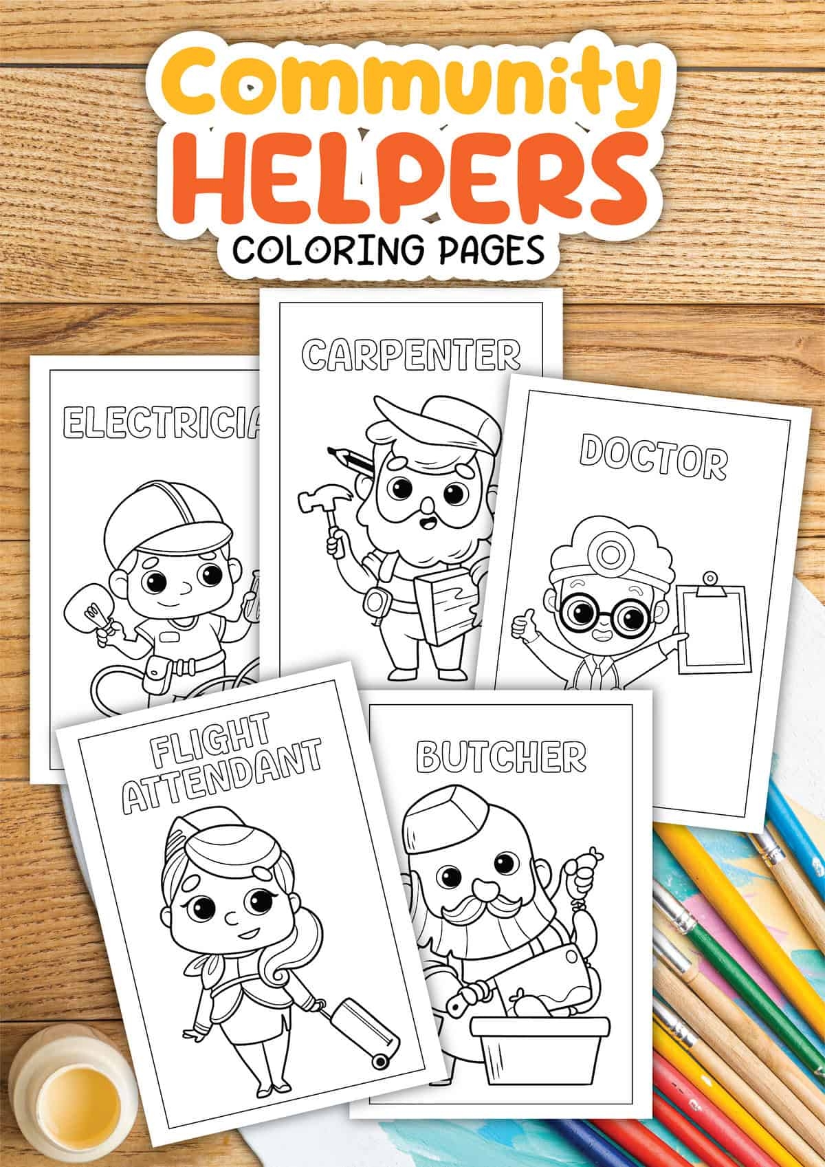 Printable Preschool Community Helpers Coloring