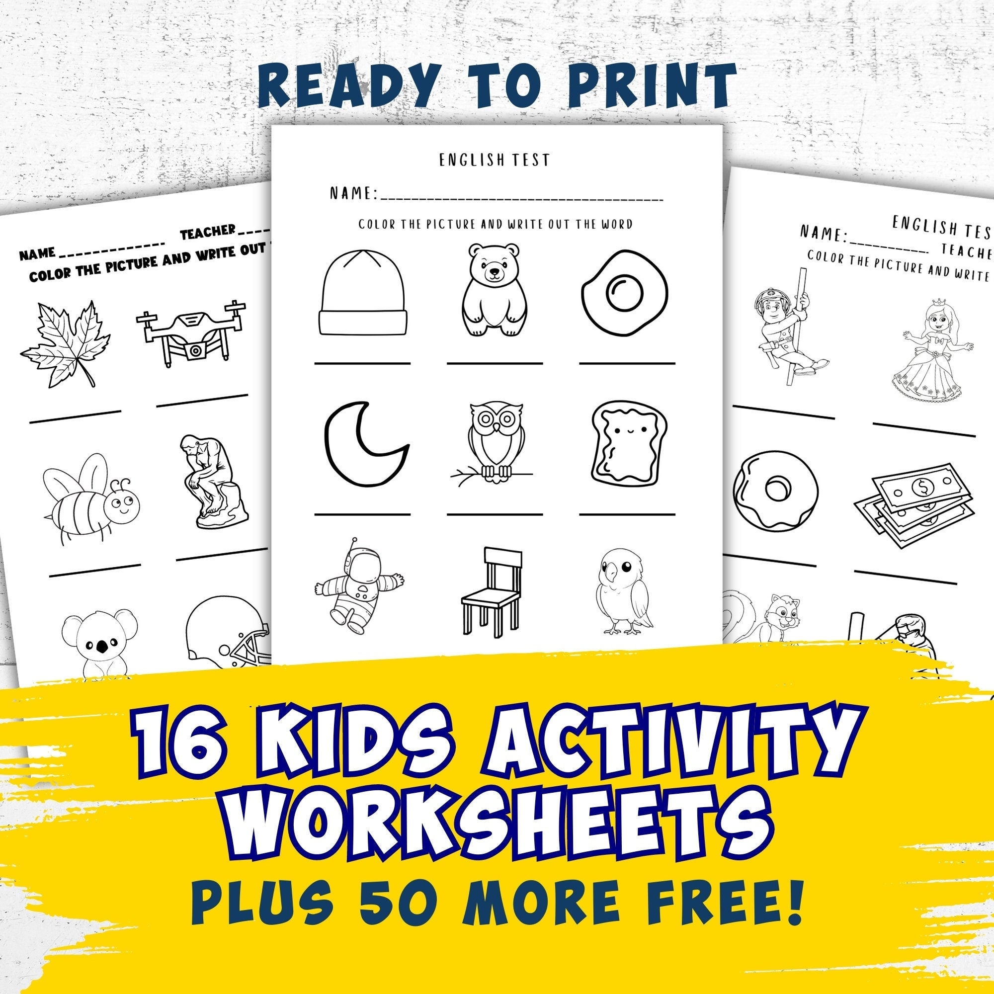 16 Kids Activity Worksheets Kids Test Plus 50 More FREE Printable 
