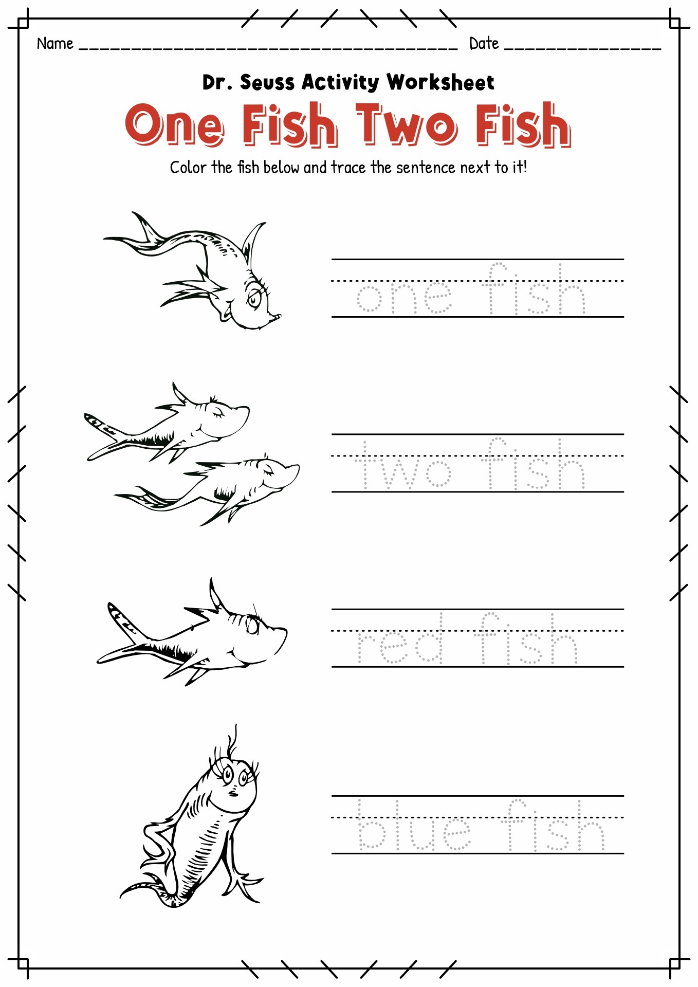 Printable Preschool Dr Seuss