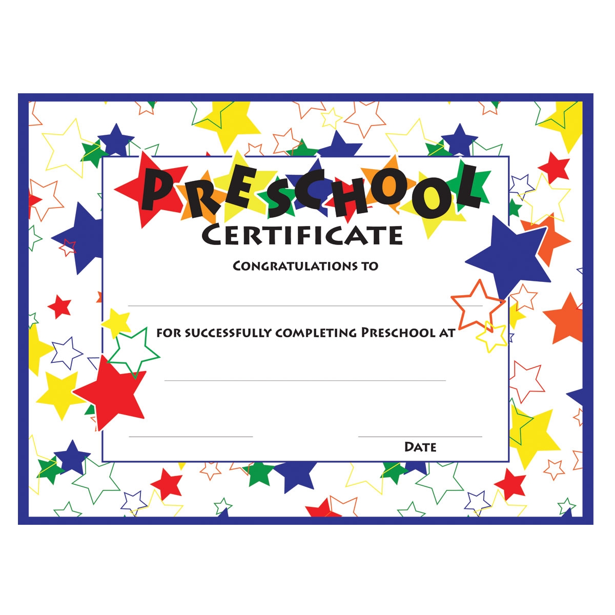 Printable Preschool Diploma Certificate