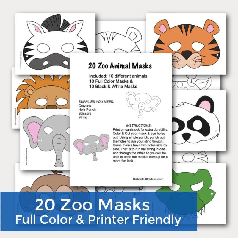 20 Animal Masks Printable Brilliant Little Ideas