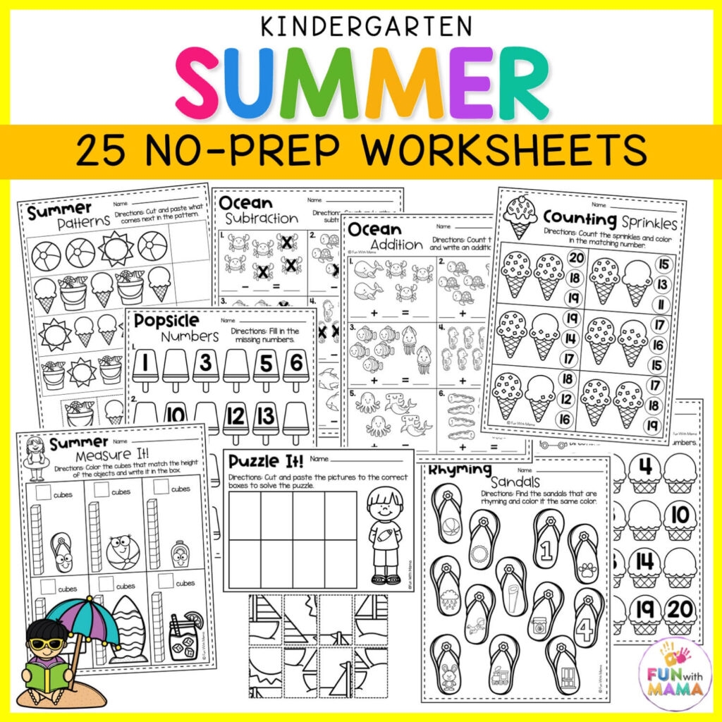 20 Summer Worksheets For Kindergarten Fun With Mama