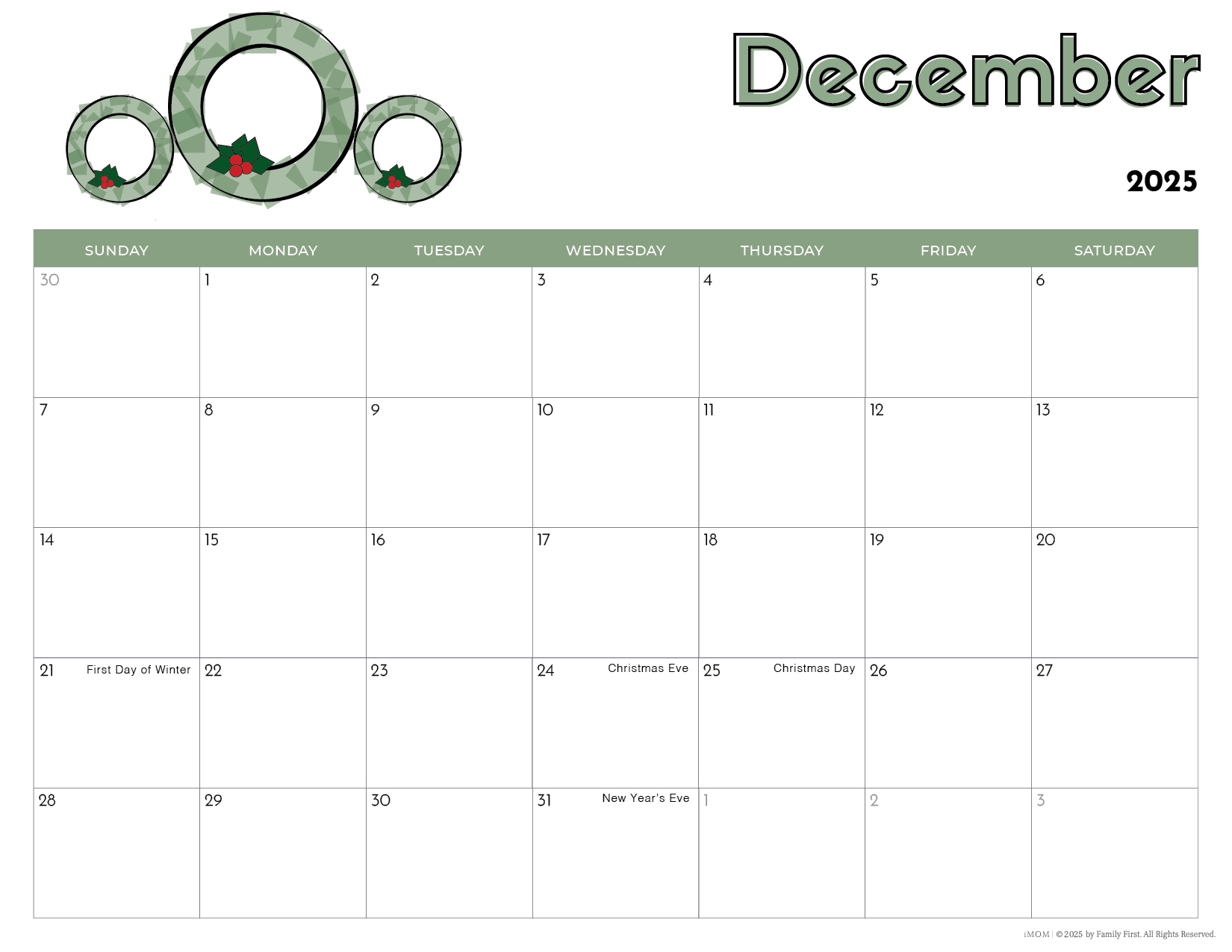 Printable Preschool August Calendar