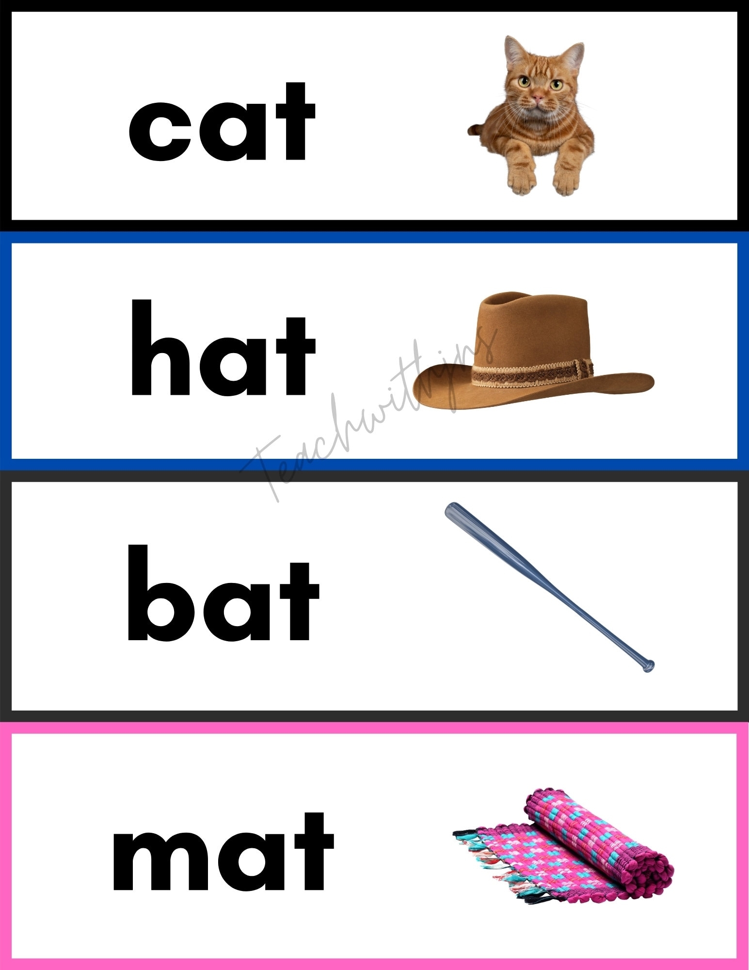 Printable Rhyming Cards For Preschool