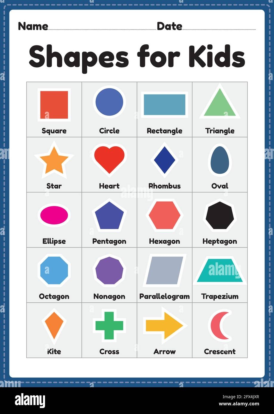 2d Shapes For Kids Printable Sheet For Preschool And Kindergarten 