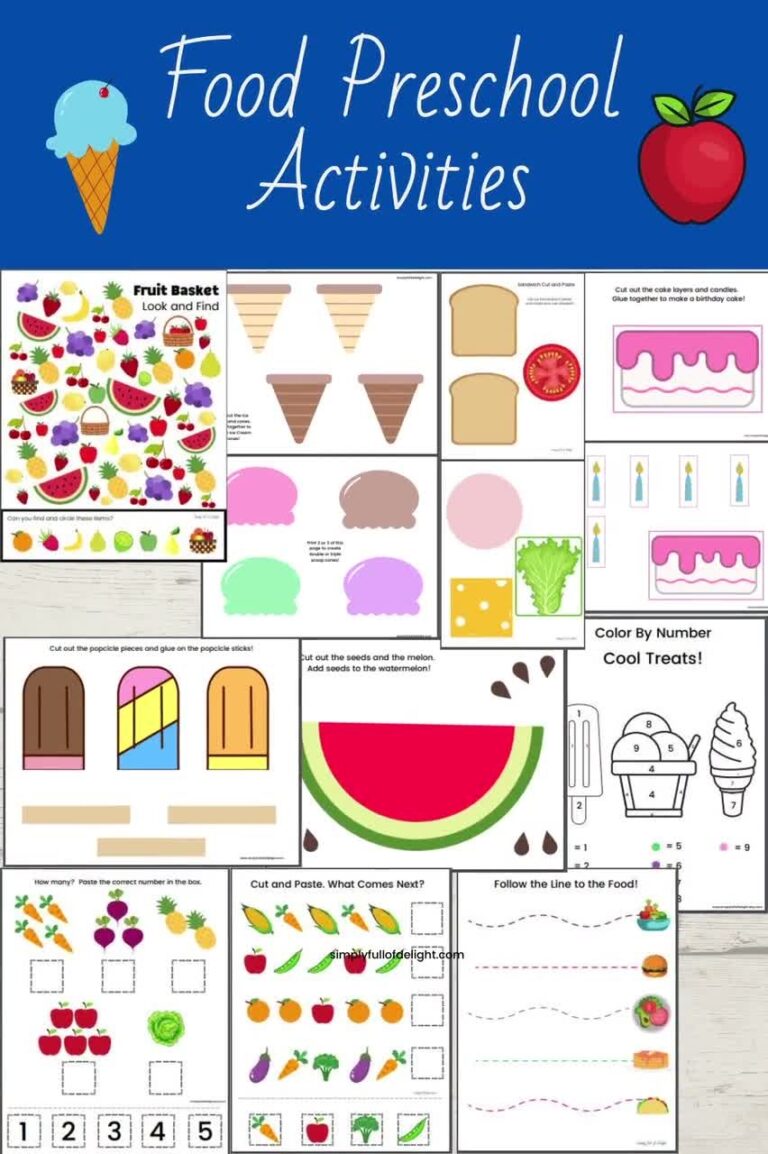 3 Year Old Learning Activities Food Preschool Printable 