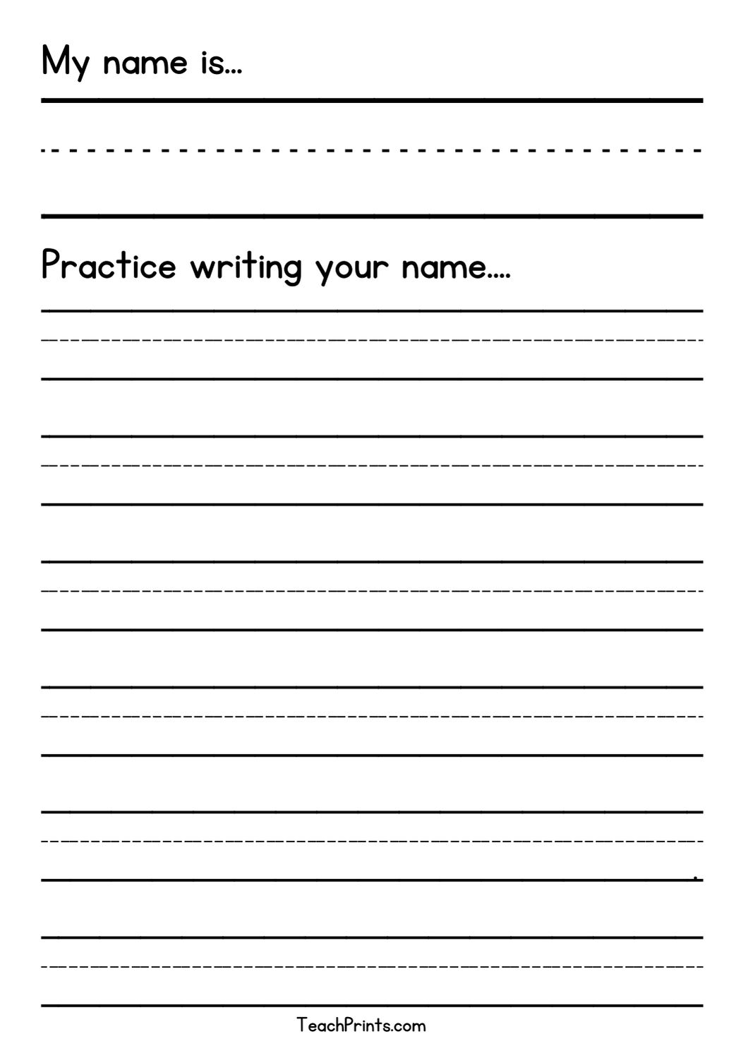 Printable Name Tracing For Preschool