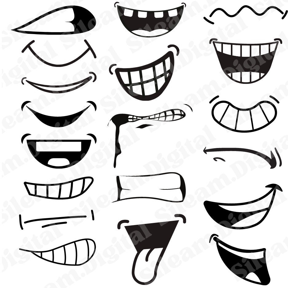 36 Cartoon Mouth PNG Files Digital Files For Cricut Cartoon