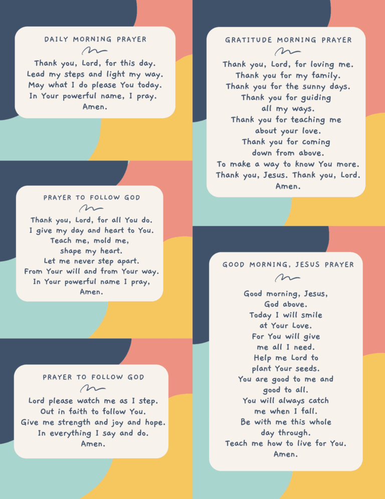 5 Fun And Easy Morning Prayers For Kids To Learn with Printables 