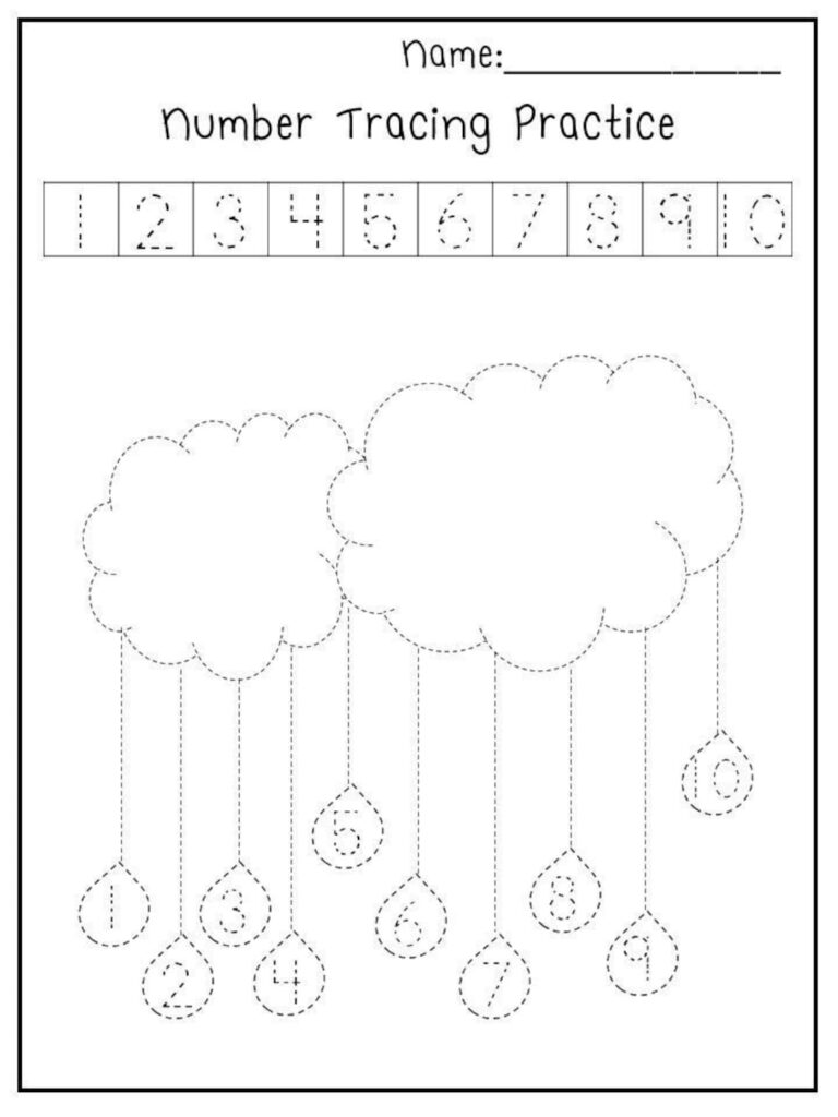 5 Printable Spring Trace The Numbers Worksheets Preschool 