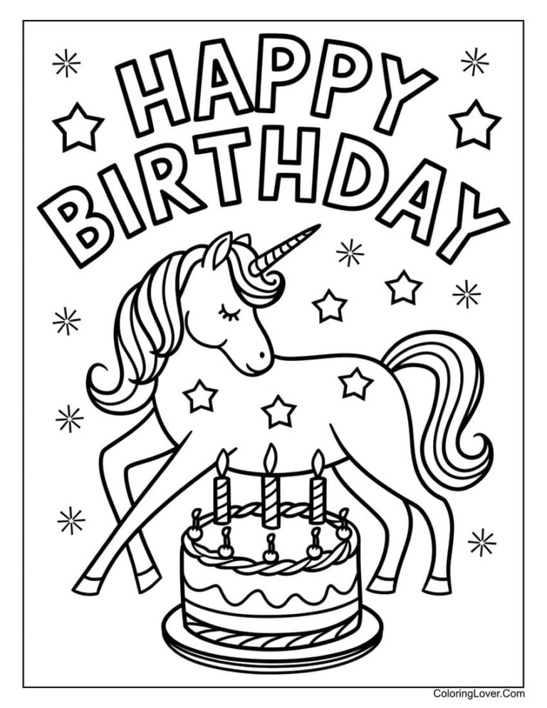 51 Happy Birthday Coloring Pages Free Printables For All Ages 