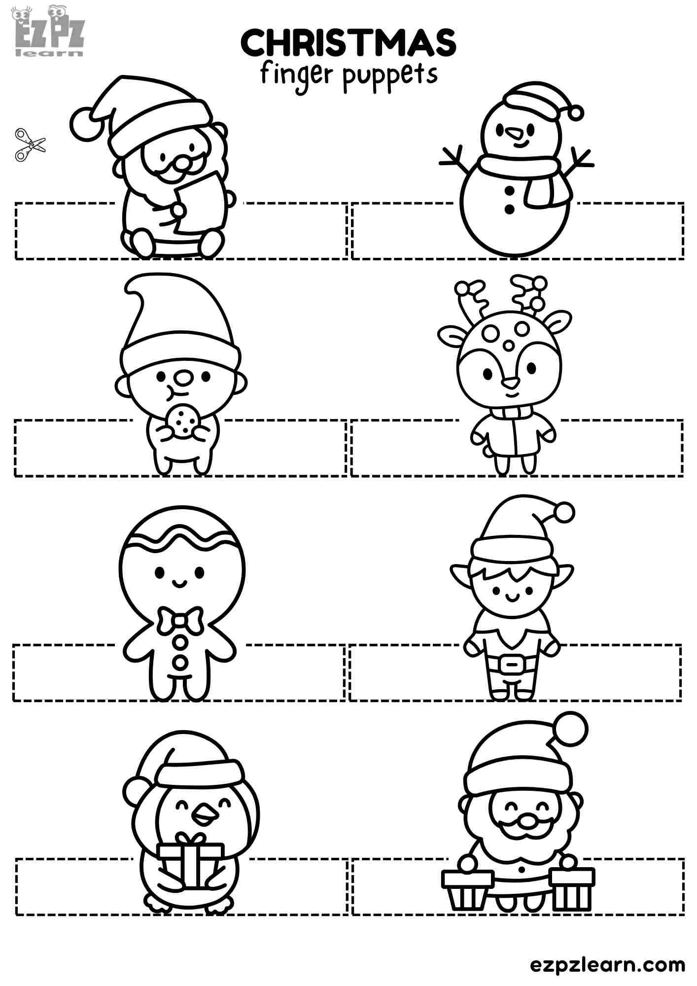 Printable Santa Preschool Folding Crafts