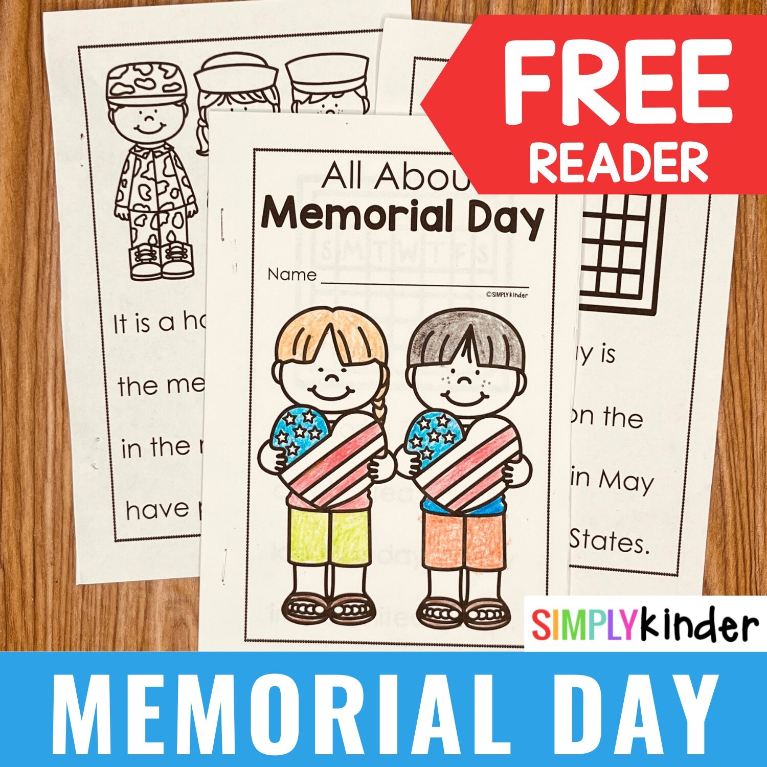 All About Memorial Day Free Easy Reader Simply Kinder