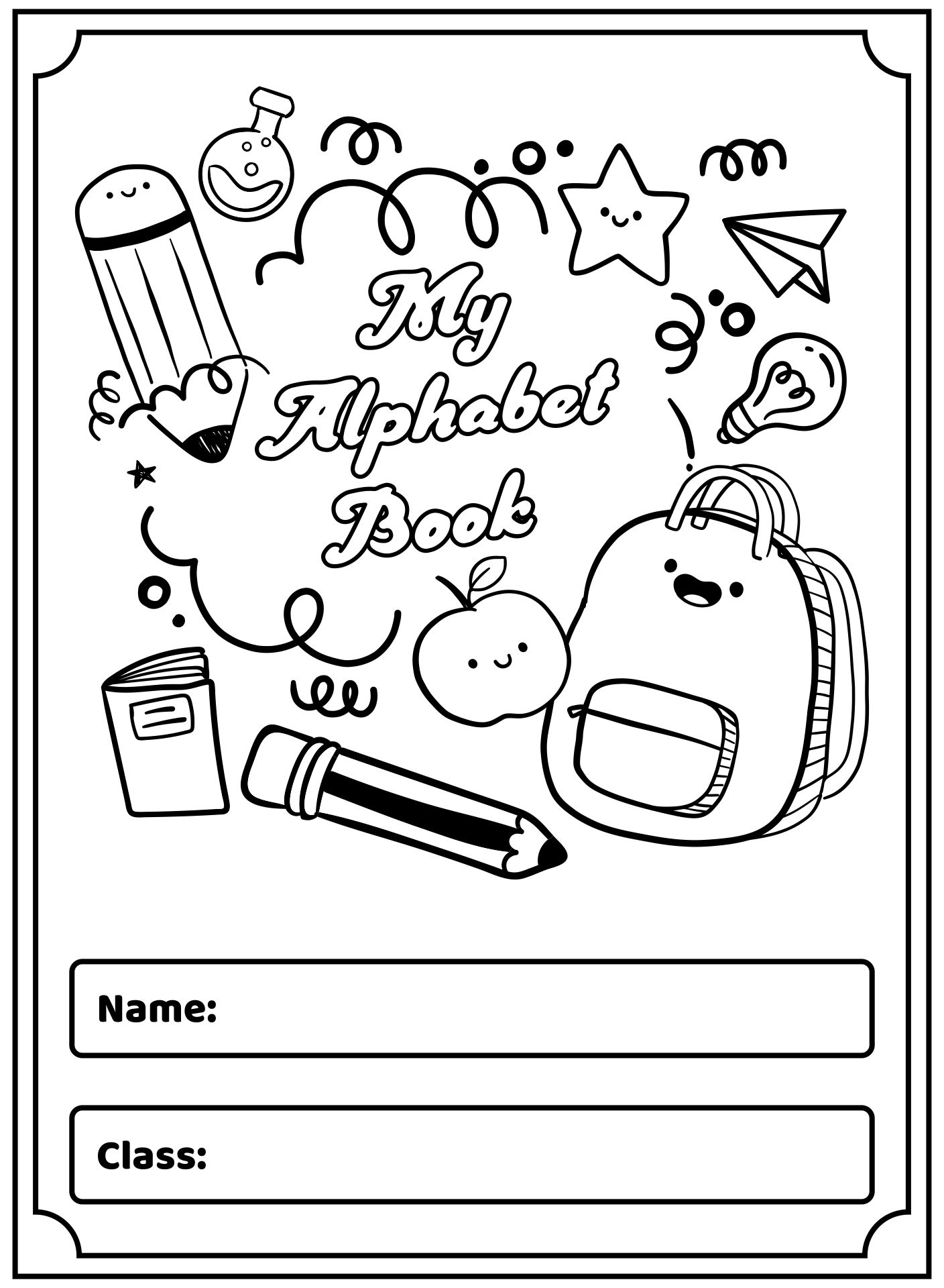 Alphabet Book Cover 10 Free PDF Printables Printablee