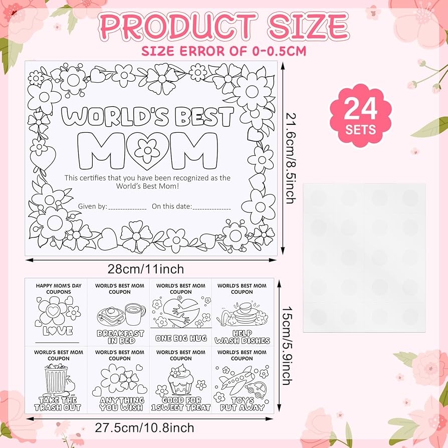 Amazon Dunzoom 24 Sets Color Your Own World s Best Mom 