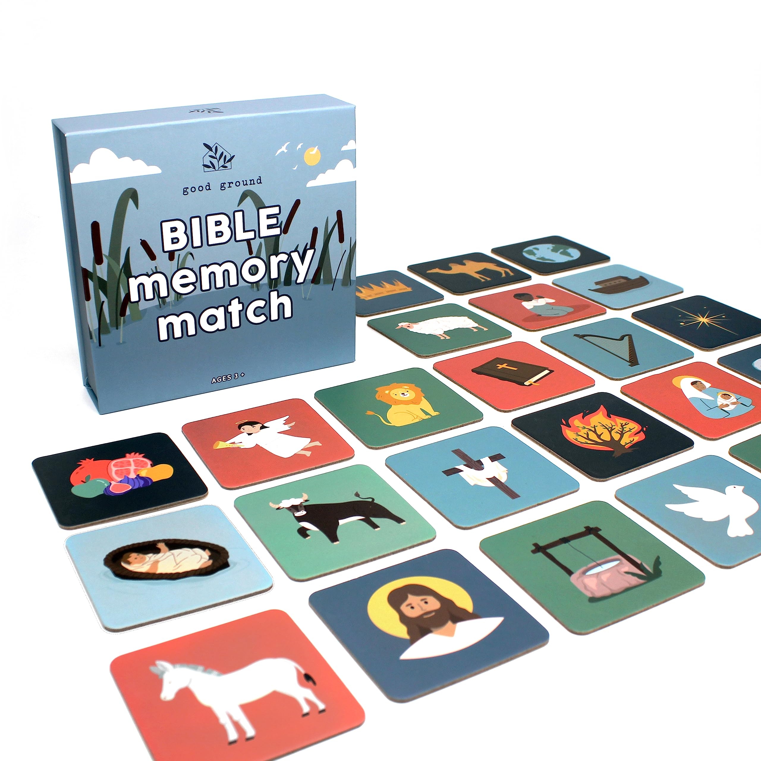 Amazon Good Ground Toddler Matching Memory Match Game Fun U0026 Fast Gifts For Boys U0026 Girls Ages 3 To 7 Christain Preschool Homeschool Biblical Bible Themed Card Game Toys U0026 Games