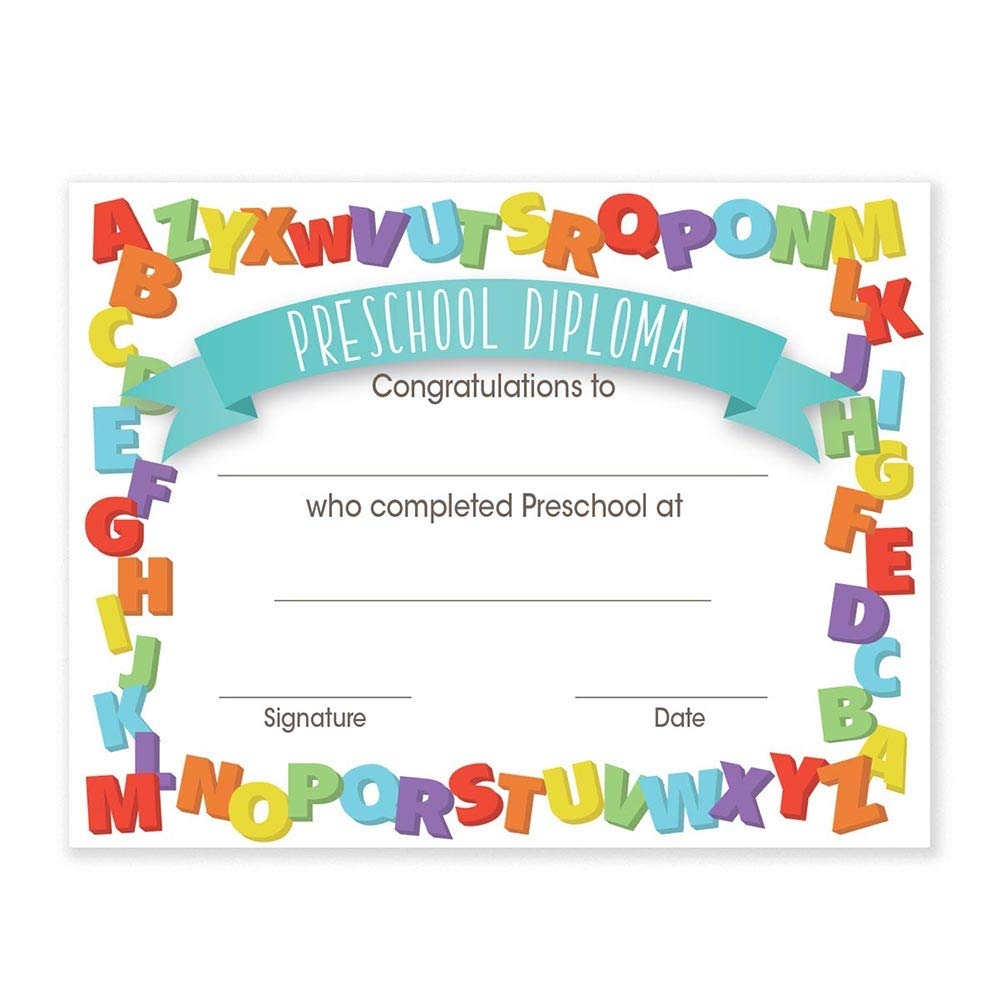 Amazon Happy Graduates Alphabet Border Preschool Diplomas Set Of 30 Graduation Early Childhood Education For Kindergarten Graduation And 