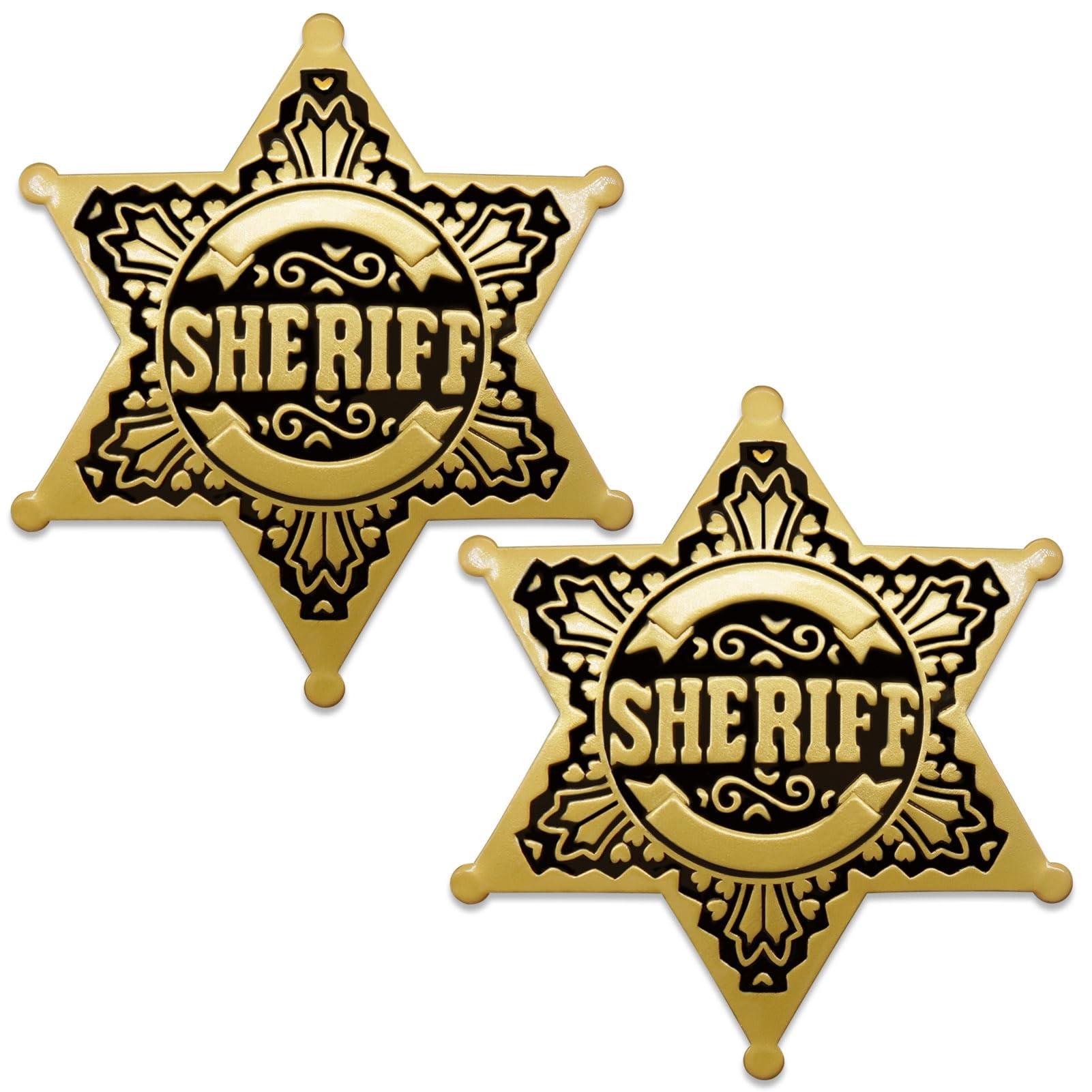 Amazon Huwane Sheriff Badge 2 Packs Metal Police Badges Pin Old West Prop Western Cop Star Badge For Kids Boys Girls Party Adult Gold Clothing Shoes U0026 Jewelry