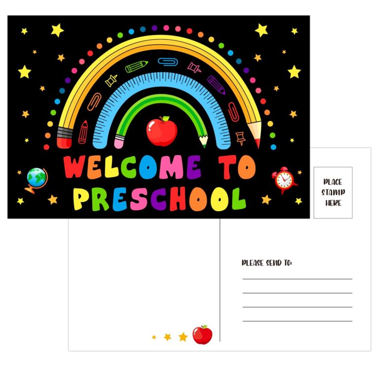 Amazon WhatSign Welcome To Preschool Postcards For Students 