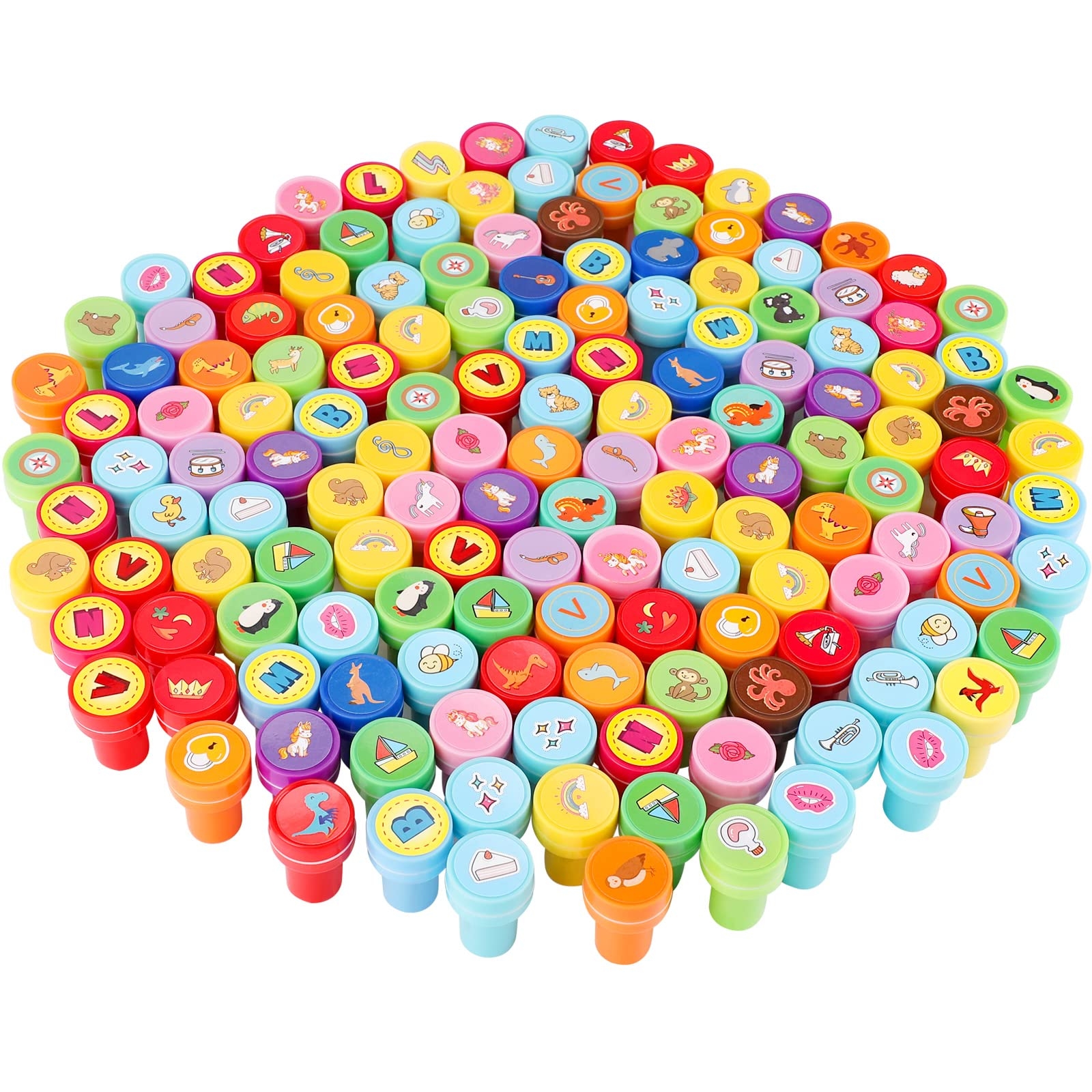 Amazon Zubebe 150 Pcs Assorted Stampers For Kids Cute Mini Self Inking Stamps Kids Printing Supplies Birthday Party Favors For Crafts Classroom Prize Animals Fruits Food Human Tasks Toys U0026 Games