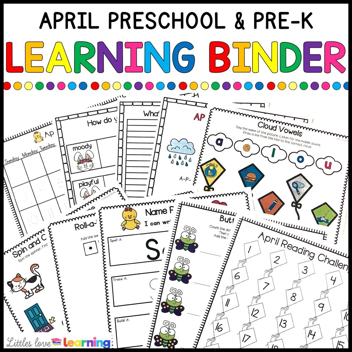 APRIL LEARNING BINDER