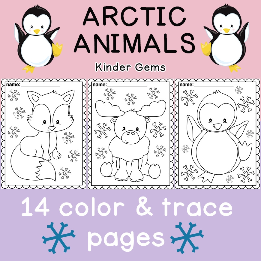 Printable Preschool Coloring Booklet Arctic Animals