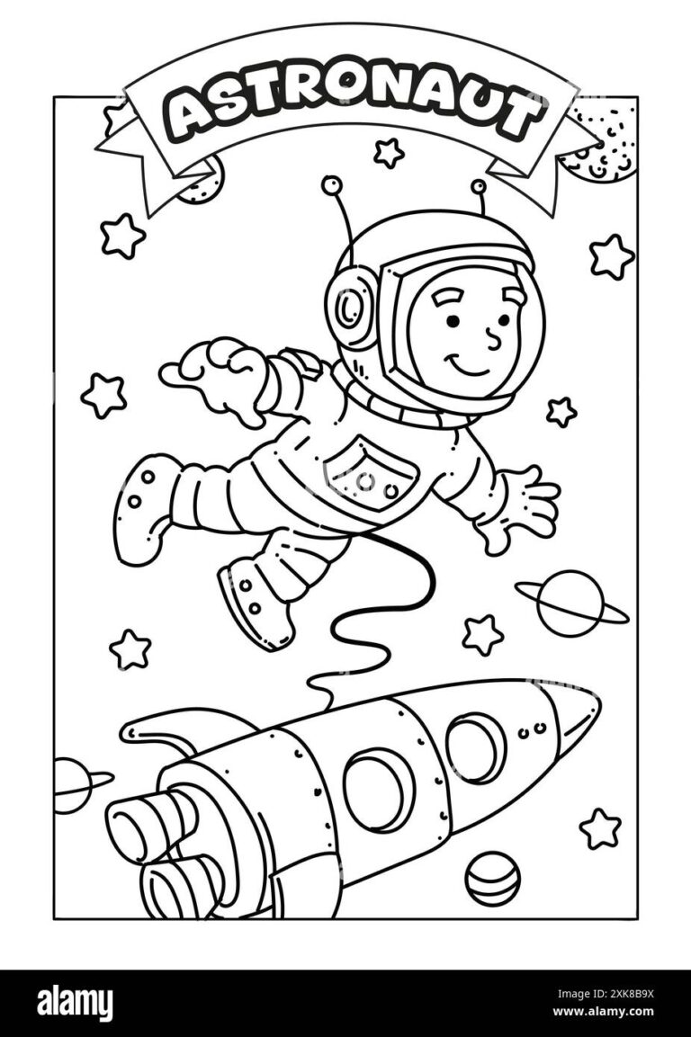 Astronaut Coloring Sheet Printable Hi res Stock Photography And Images Alamy