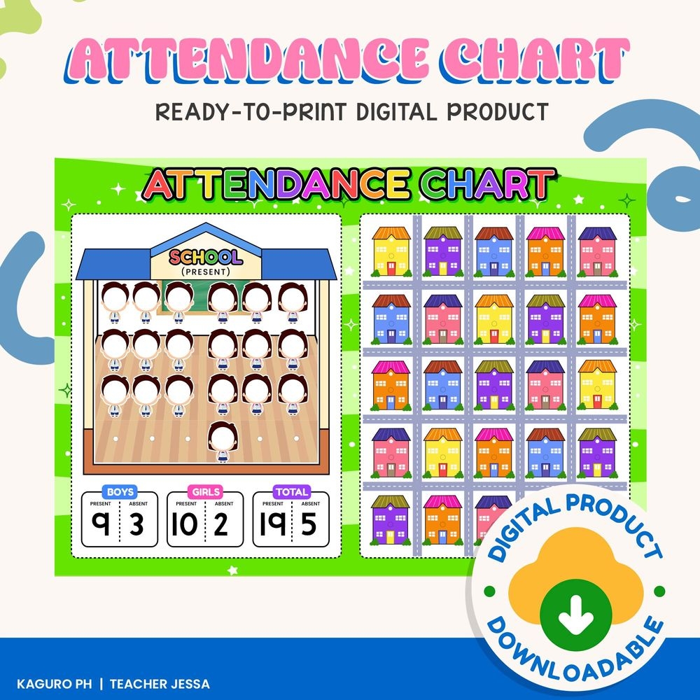 ATTENDANCE CHART SCHOOL CONCEPT Digital Downloadable Product By Teacherjessarose Raket PH