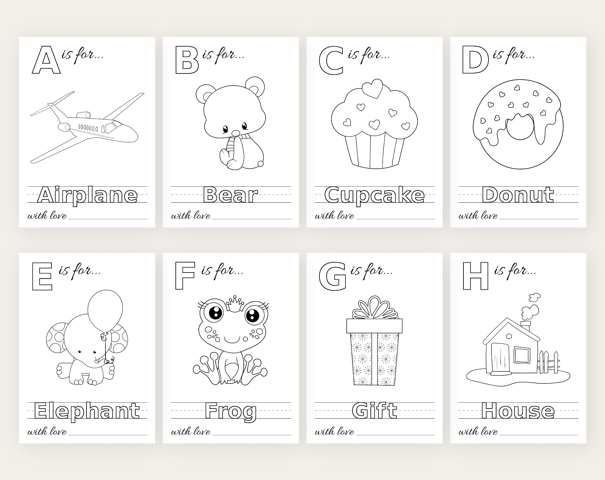 Baby s First ABC Book Coloring Pages Baby Shower Activity
