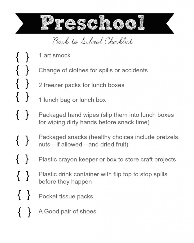 Back To School Checklist Printables