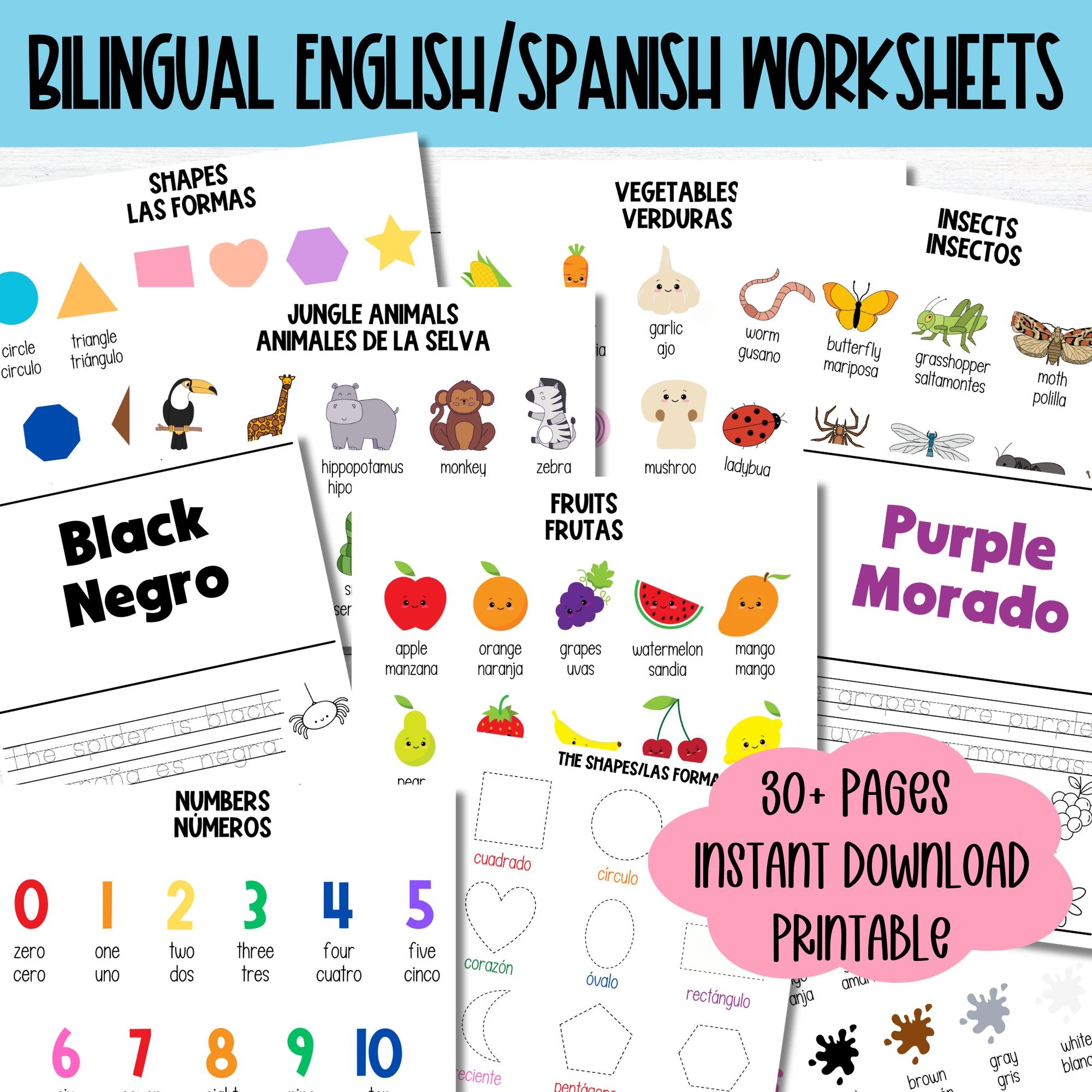 Printable Spanish Worksheets For Preschoolers