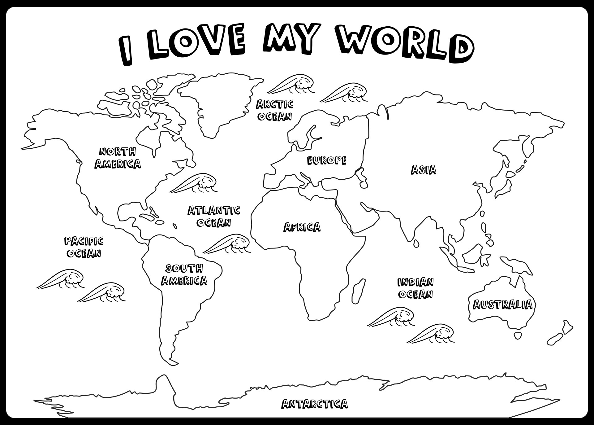 Black And White World Map 20 Free PDF Printables Printablee
