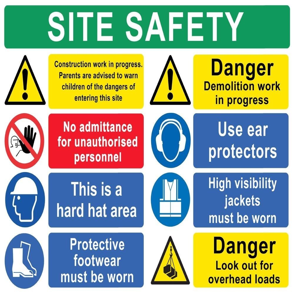 Black On White Construction Site Safety Signs In Mumbai ID 9163417148