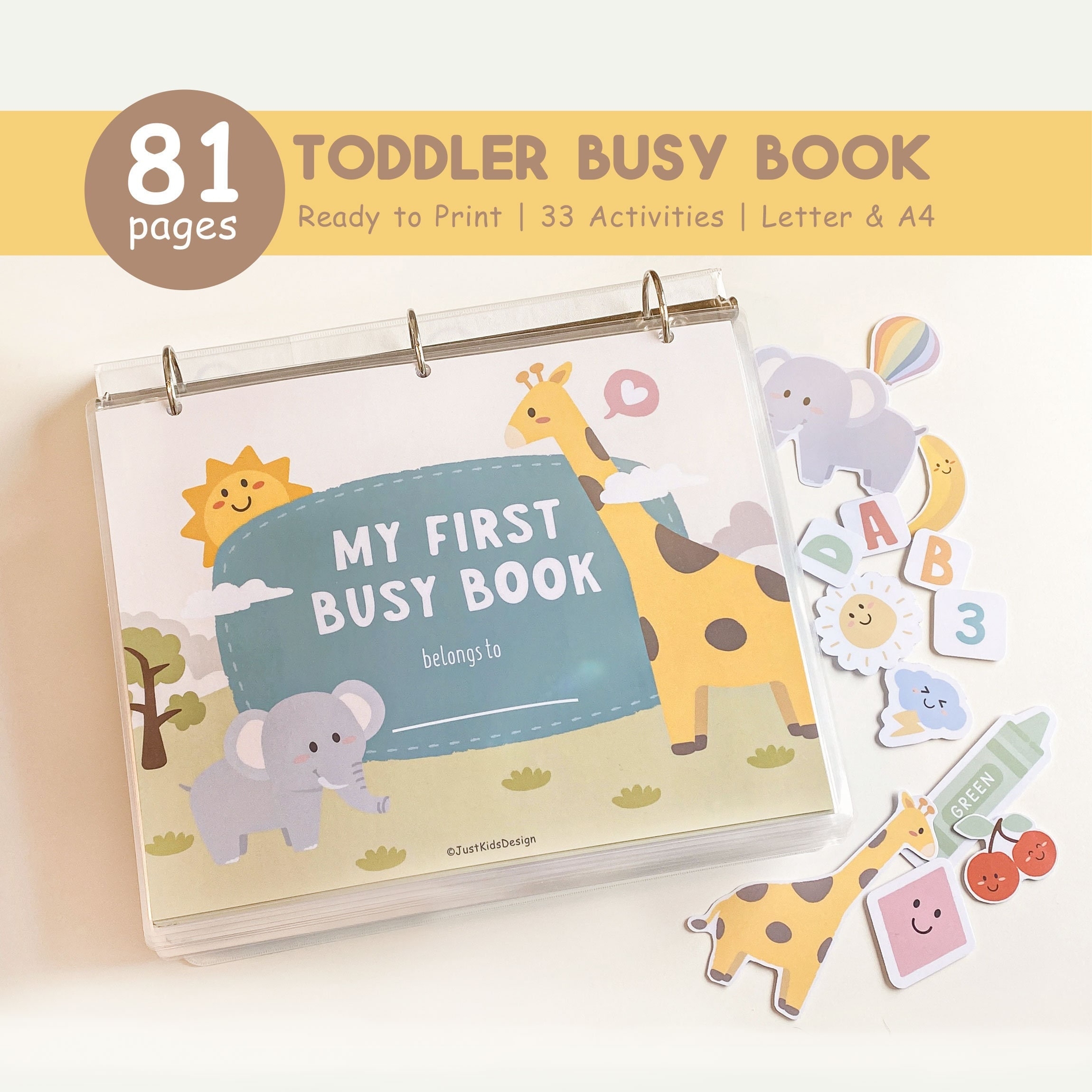 Busy Book Printable Toddler Learning Binder Preschool Activities 