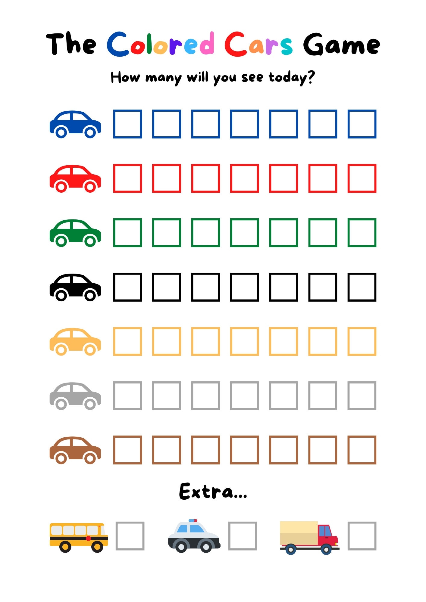 Printable Preschool Car Games