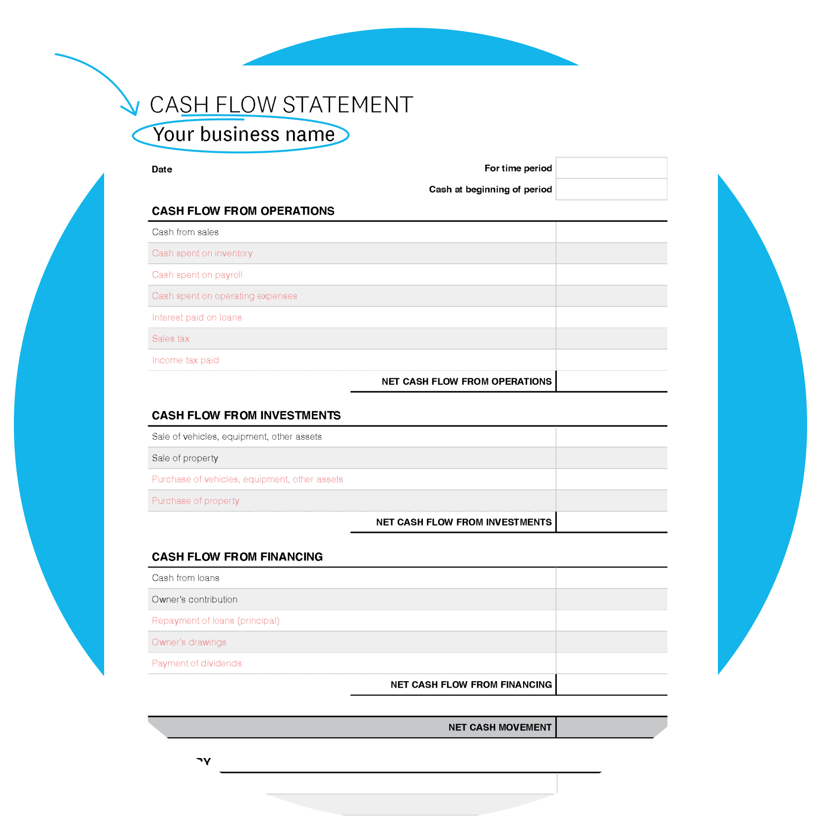 Cash Flow Statement Template Xero ID
