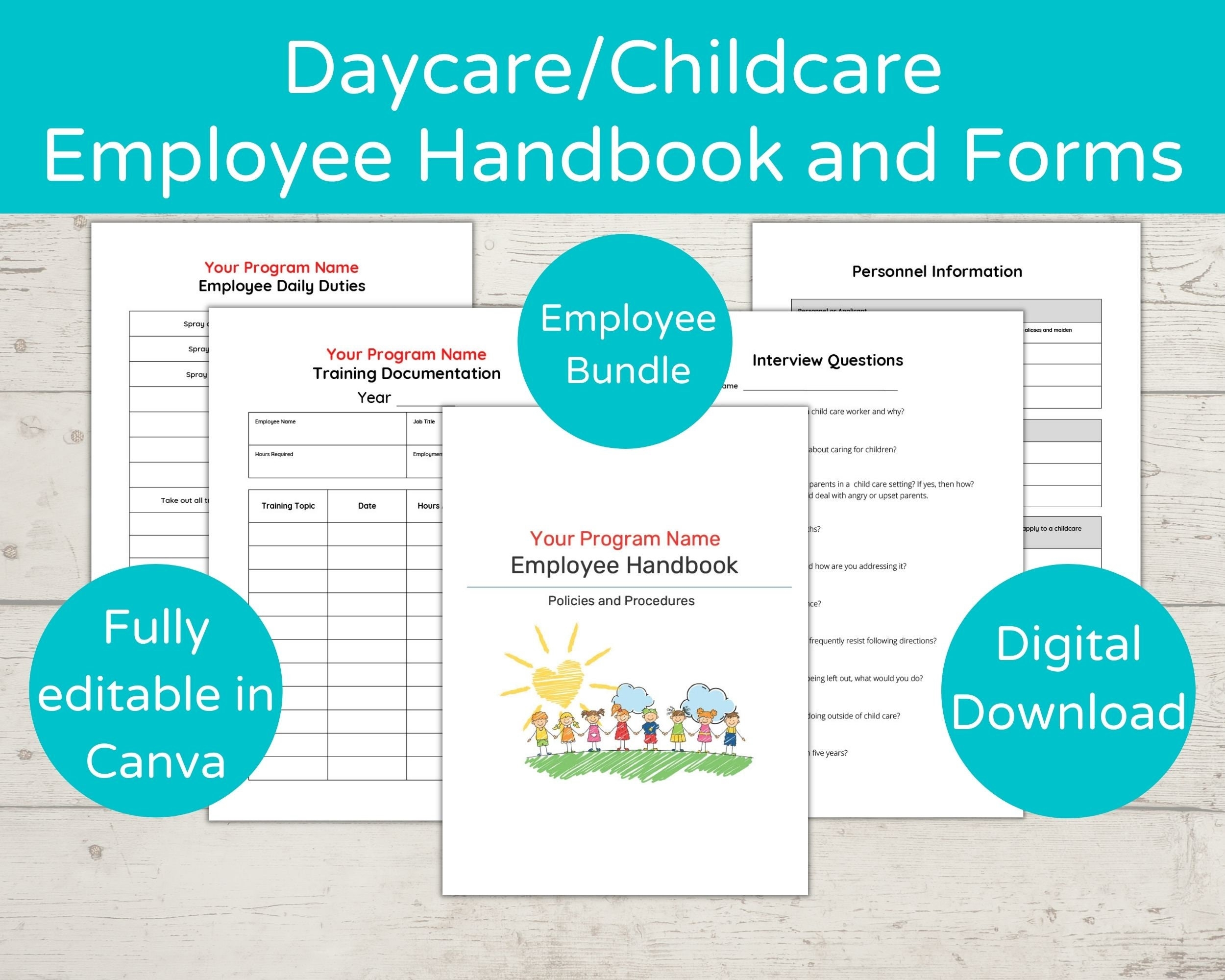 Printable Preschool Employee Handbook