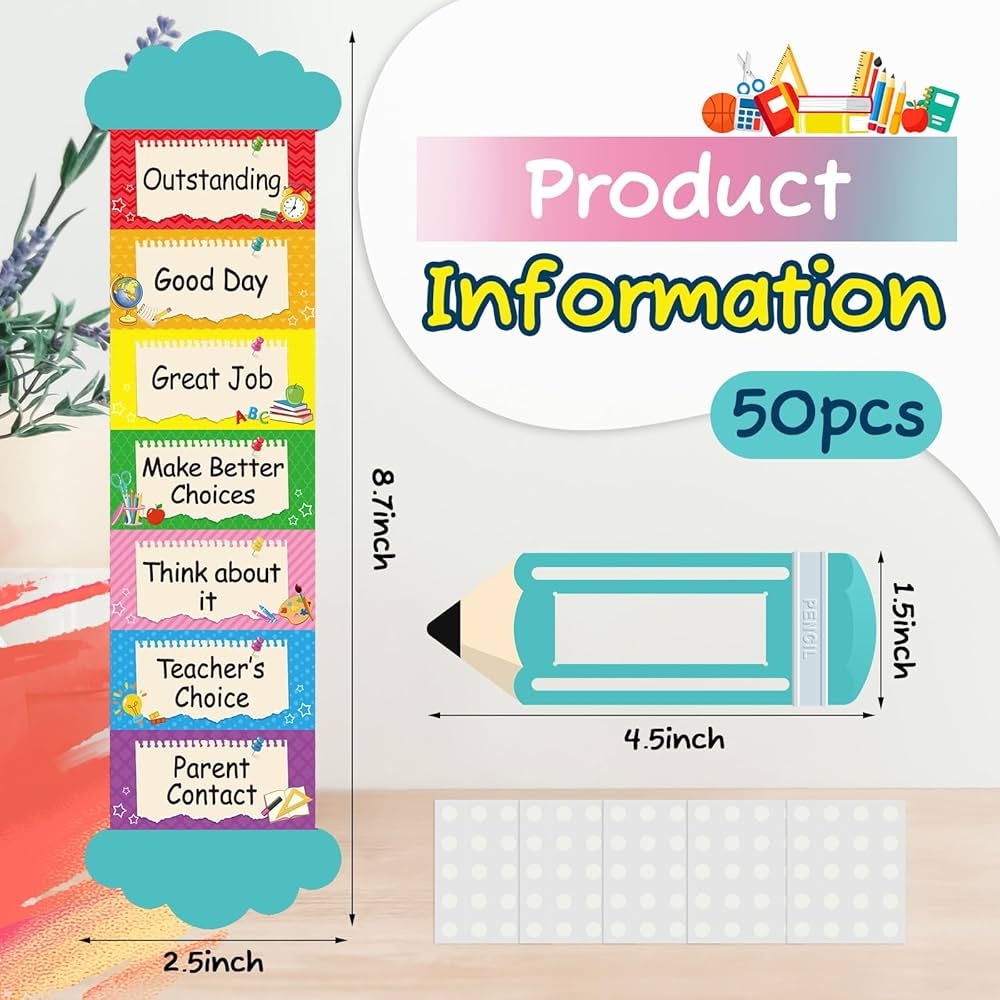 Cholemy 50 Pcs Behavior Clip Chart Plastic Mini Behavior Trackers Behavior Chart For Classroom Behavior Management Classroom Tools For Student Desks Preschool Kindergarten Daycare Behavior Awareness Amazon in Office Products