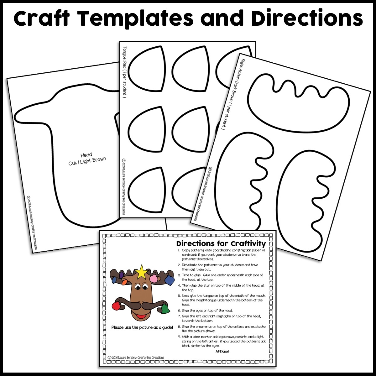 Christmas Moose Craft Activity Crafty Bee Creations