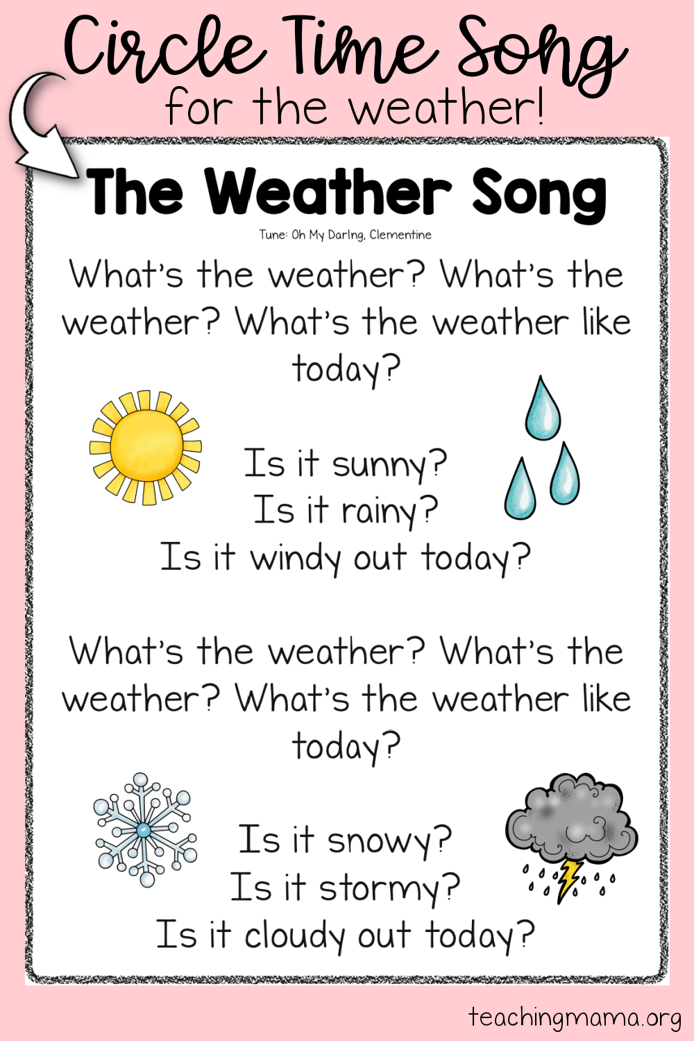 Printable Preschool Songs With Pictures