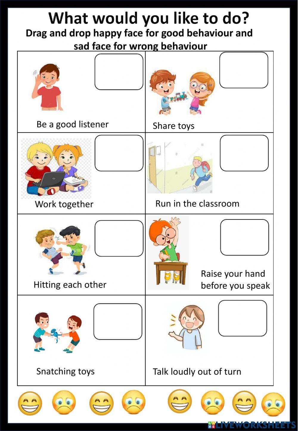 Class Room Etiquetts Worksheet Live Worksheets Worksheets Library