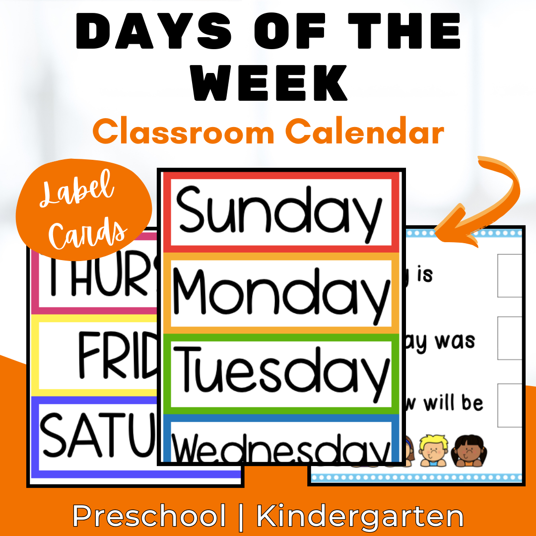 Classroom Labels Days Of The Week Poster Calendar Cards Made By Teachers
