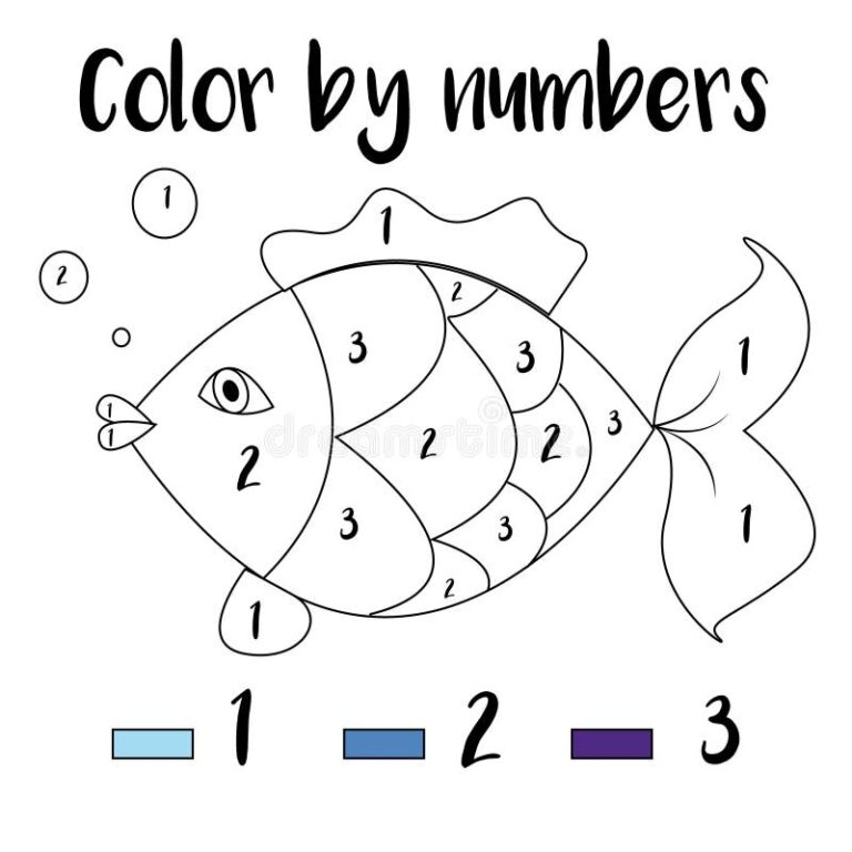 Coloring Page Color By Numbers Educational Children Game Drawing Kids Activity Printable Sheet Animals Theme Stock Vector Illustration Of Book Digits 170850958