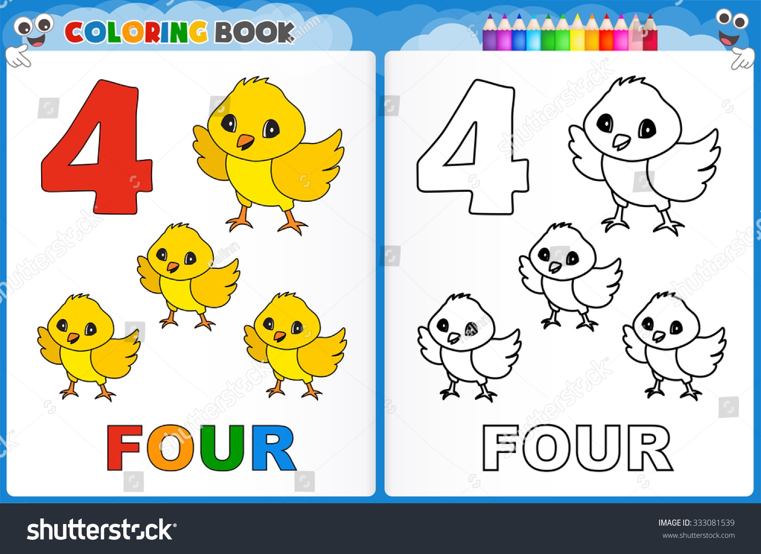Printable Number Four For Preschool
