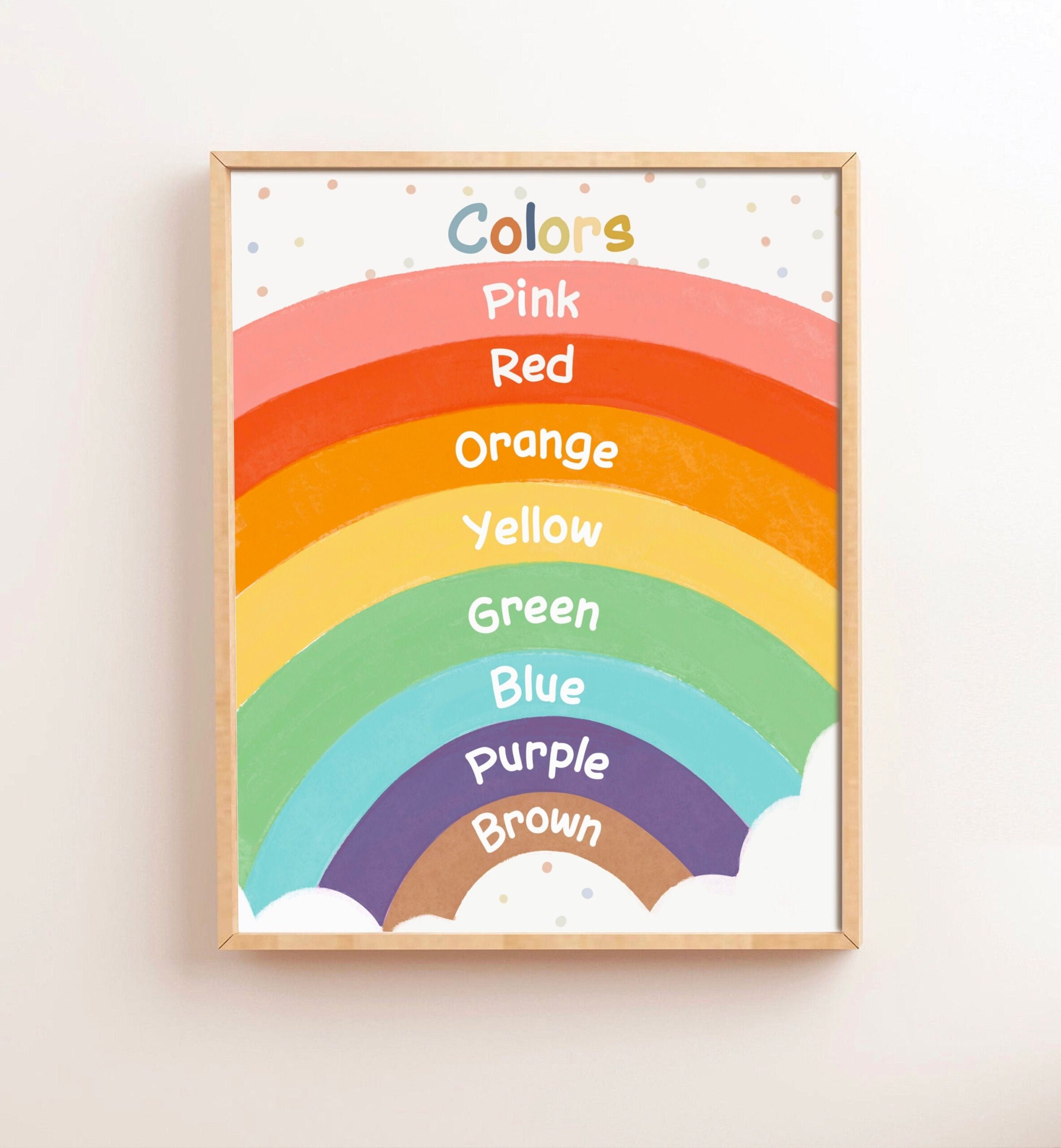 Colors Educational Poster Printable Kids Room Decor Nursery Wall Art Classroom Downloadable Prints Montessori Learning Posters For Toddlers Etsy UK